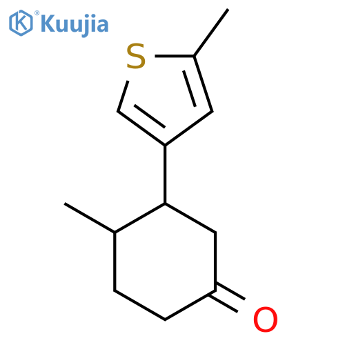 4-Methyl-3-(5-methylthiophen-3-yl)cyclohexan-1-one structure
