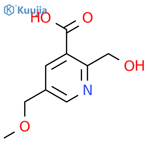 2-(hydroxymethyl)-5-(methoxymethyl)pyridine-3-carboxylic acid structure