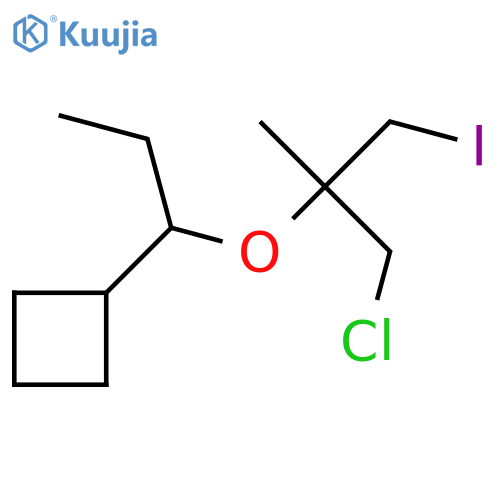 {1-(1-chloro-3-iodo-2-methylpropan-2-yl)oxypropyl}cyclobutane structure