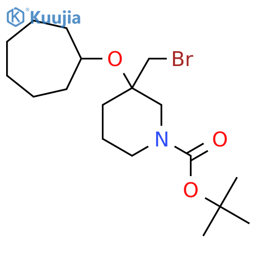 tert-butyl 3-(bromomethyl)-3-(cycloheptyloxy)piperidine-1-carboxylate structure