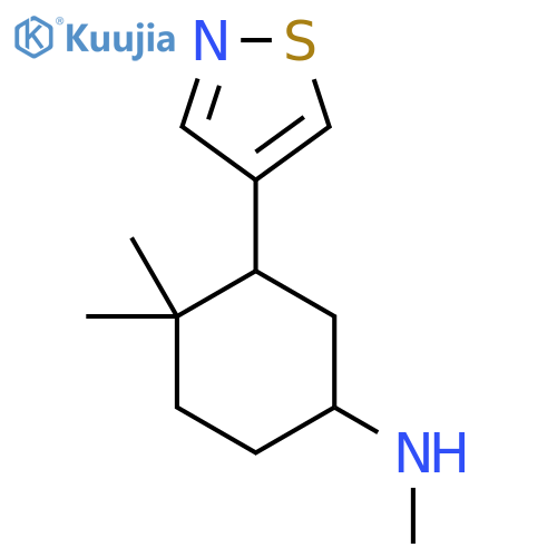 N,4,4-trimethyl-3-(1,2-thiazol-4-yl)cyclohexan-1-amine structure