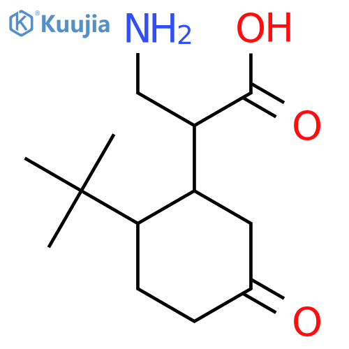 3-Amino-2-(2-tert-butyl-5-oxocyclohexyl)propanoic acid structure