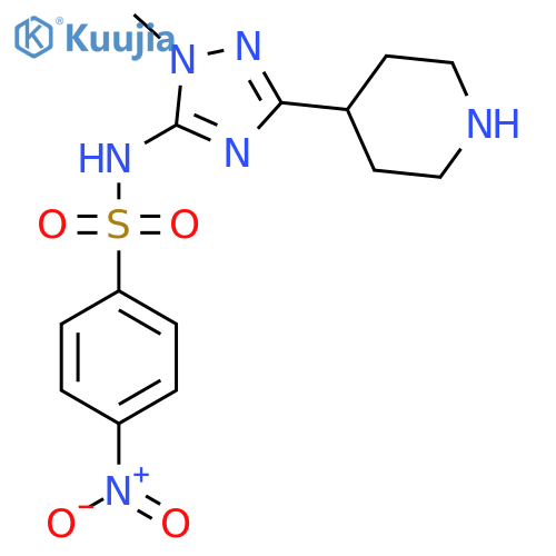 N-[1-methyl-3-(piperidin-4-yl)-1H-1,2,4-triazol-5-yl]-4-nitrobenzene-1-sulfonamide structure