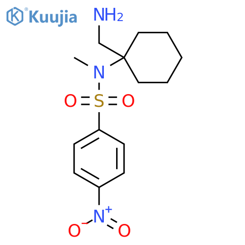 N-[1-(aminomethyl)cyclohexyl]-N-methyl-4-nitrobenzene-1-sulfonamide structure