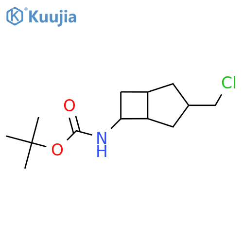 tert-butyl N-3-(chloromethyl)bicyclo3.2.0heptan-6-ylcarbamate structure
