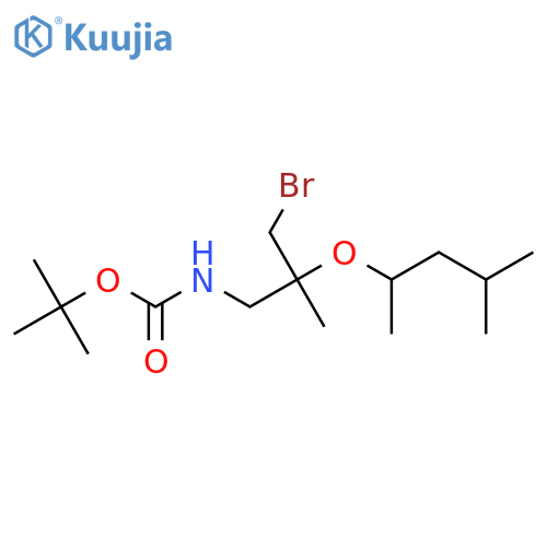 tert-butyl N-{3-bromo-2-methyl-2-(4-methylpentan-2-yl)oxypropyl}carbamate structure