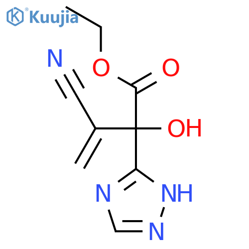 ethyl 3-cyano-2-hydroxy-2-(1H-1,2,4-triazol-5-yl)but-3-enoate structure