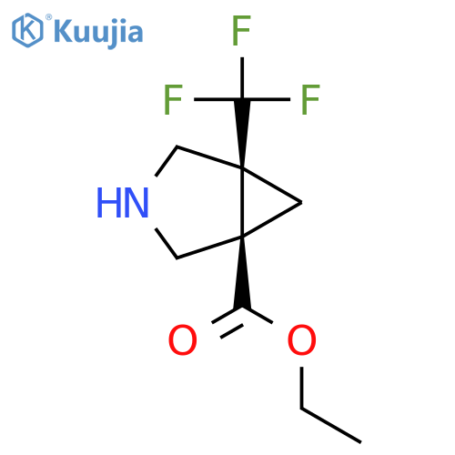 rac-ethyl (1R,5S)-5-(trifluoromethyl)-3-azabicyclo[3.1.0]hexane-1-carboxylate structure