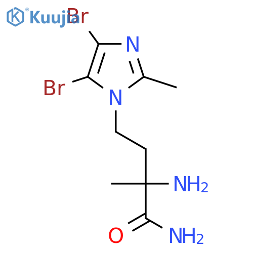 2-amino-4-(4,5-dibromo-2-methyl-1H-imidazol-1-yl)-2-methylbutanamide structure