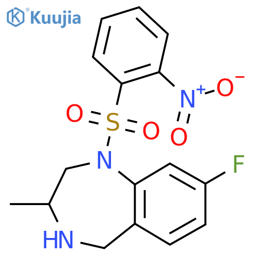 8-fluoro-3-methyl-1-(2-nitrobenzenesulfonyl)-2,3,4,5-tetrahydro-1H-1,4-benzodiazepine structure