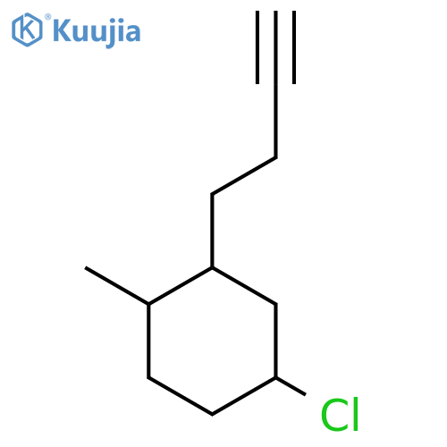 2-(But-3-yn-1-yl)-4-chloro-1-methylcyclohexane structure