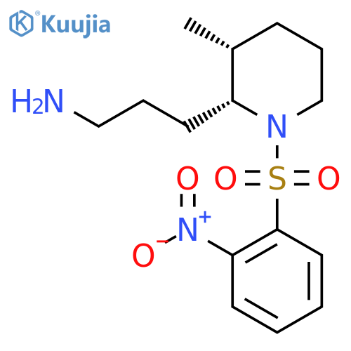 rac-3-[(2R,3R)-3-methyl-1-(2-nitrobenzenesulfonyl)piperidin-2-yl]propan-1-amine structure