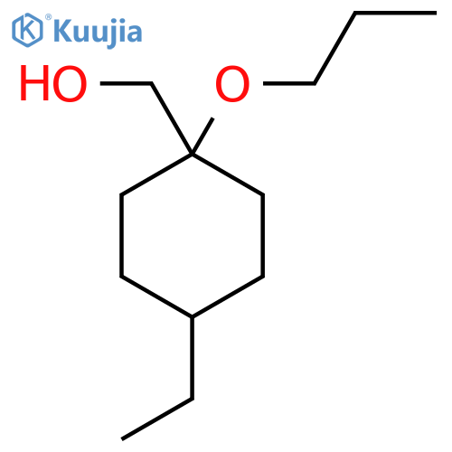 (4-ethyl-1-propoxycyclohexyl)methanol structure