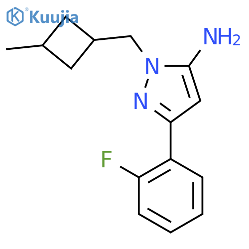 3-(2-fluorophenyl)-1-(3-methylcyclobutyl)methyl-1H-pyrazol-5-amine structure