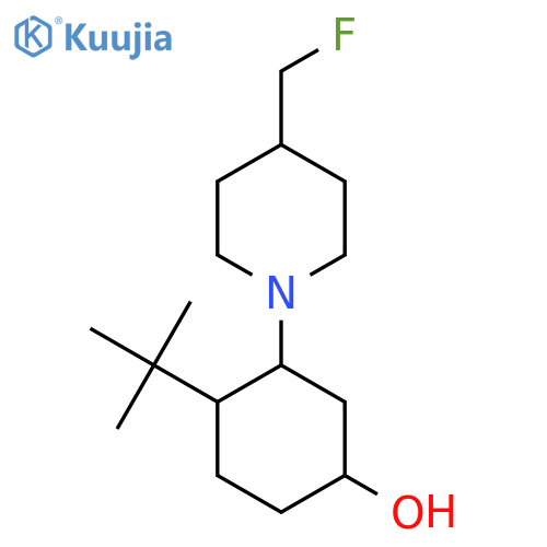 4-Tert-butyl-3-[4-(fluoromethyl)piperidin-1-yl]cyclohexan-1-ol structure