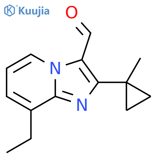 8-ethyl-2-(1-methylcyclopropyl)imidazo1,2-apyridine-3-carbaldehyde structure