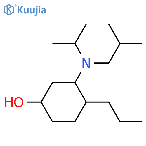 3-[(2-Methylpropyl)(propan-2-yl)amino]-4-propylcyclohexan-1-ol structure
