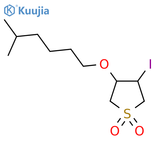 3-iodo-4-(5-methylhexyl)oxy-1lambda6-thiolane-1,1-dione structure