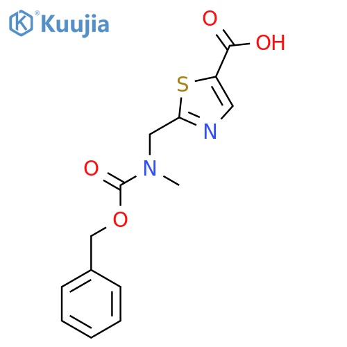 2-({(benzyloxy)carbonyl(methyl)amino}methyl)-1,3-thiazole-5-carboxylic acid structure