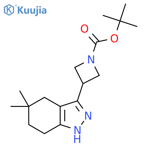 tert-butyl 3-(5,5-dimethyl-4,5,6,7-tetrahydro-1H-indazol-3-yl)azetidine-1-carboxylate structure