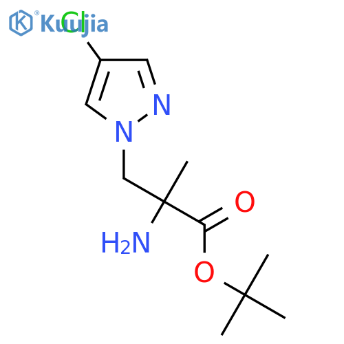 tert-butyl 2-amino-3-(4-chloro-1H-pyrazol-1-yl)-2-methylpropanoate structure