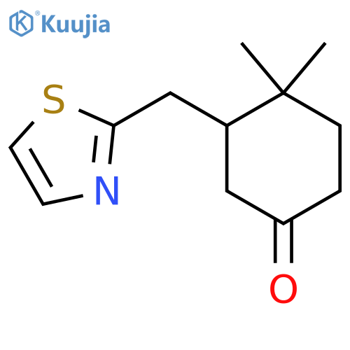 4,4-Dimethyl-3-[(1,3-thiazol-2-yl)methyl]cyclohexan-1-one structure