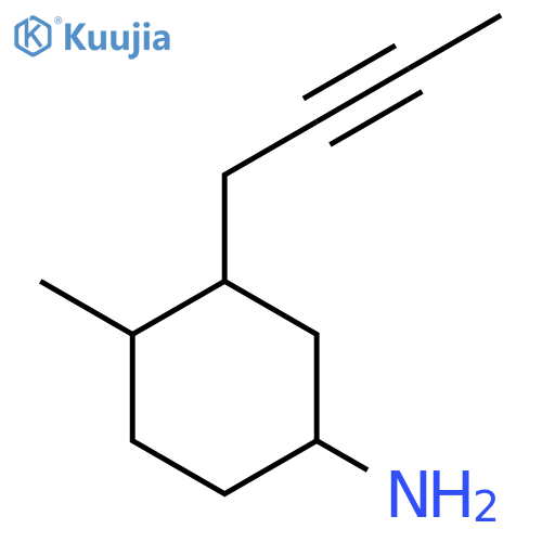 3-(But-2-yn-1-yl)-4-methylcyclohexan-1-amine structure