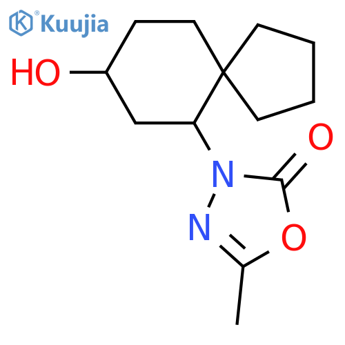 3-{8-Hydroxyspiro[4.5]decan-6-yl}-5-methyl-2,3-dihydro-1,3,4-oxadiazol-2-one structure