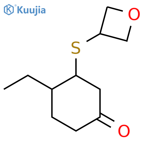 4-Ethyl-3-(oxetan-3-ylsulfanyl)cyclohexan-1-one structure