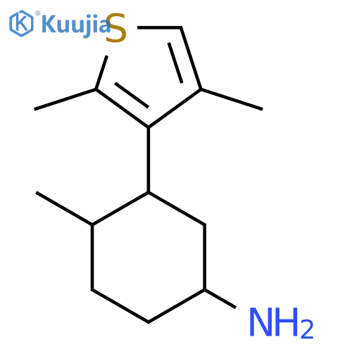 3-(2,4-Dimethylthiophen-3-yl)-4-methylcyclohexan-1-amine structure