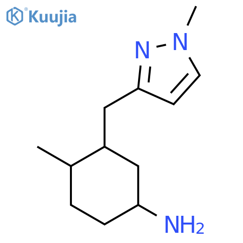 4-methyl-3-[(1-methyl-1H-pyrazol-3-yl)methyl]cyclohexan-1-amine structure