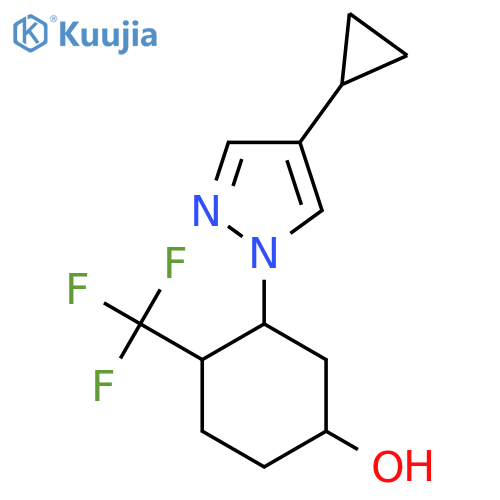 3-(4-cyclopropyl-1H-pyrazol-1-yl)-4-(trifluoromethyl)cyclohexan-1-ol structure