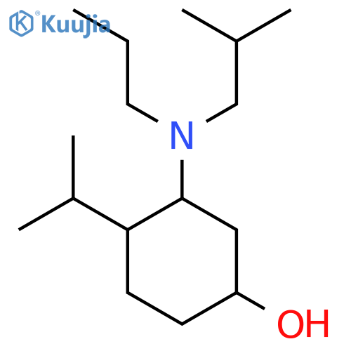 3-[(2-Methylpropyl)(propyl)amino]-4-(propan-2-yl)cyclohexan-1-ol structure