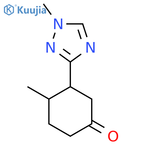4-methyl-3-(1-methyl-1H-1,2,4-triazol-3-yl)cyclohexan-1-one structure