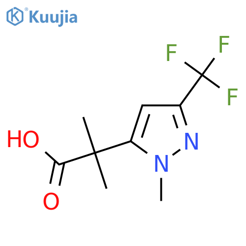 2-methyl-2-1-methyl-3-(trifluoromethyl)-1H-pyrazol-5-ylpropanoic acid structure