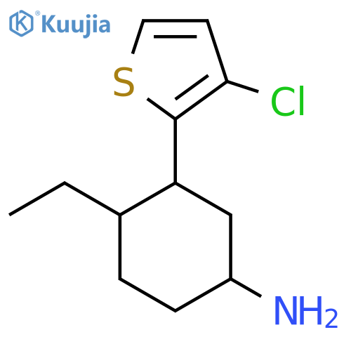 3-(3-Chlorothiophen-2-yl)-4-ethylcyclohexan-1-amine structure
