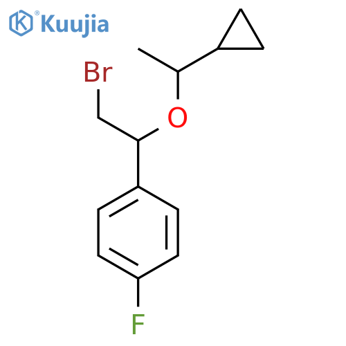 1-2-bromo-1-(1-cyclopropylethoxy)ethyl-4-fluorobenzene structure