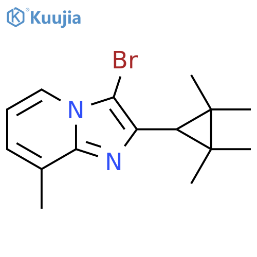 3-bromo-8-methyl-2-(2,2,3,3-tetramethylcyclopropyl)imidazo1,2-apyridine structure