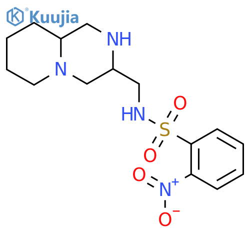 2-nitro-N-({octahydro-1H-pyrido[1,2-a]pyrazin-3-yl}methyl)benzene-1-sulfonamide structure