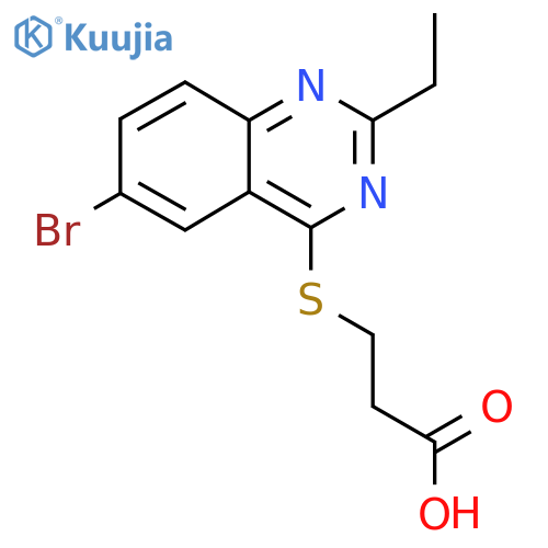 3-[(6-Bromo-2-ethylquinazolin-4-yl)sulfanyl]propanoic acid structure