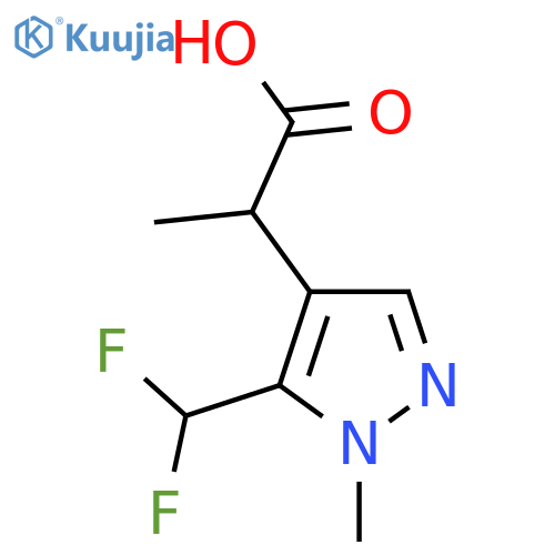 2-5-(difluoromethyl)-1-methyl-1H-pyrazol-4-ylpropanoic acid structure