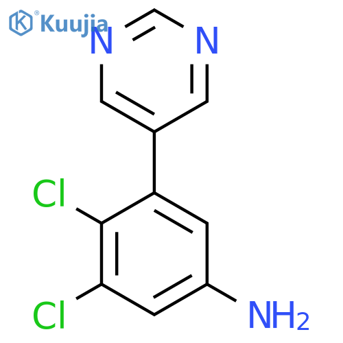 3,4-dichloro-5-(pyrimidin-5-yl)aniline structure