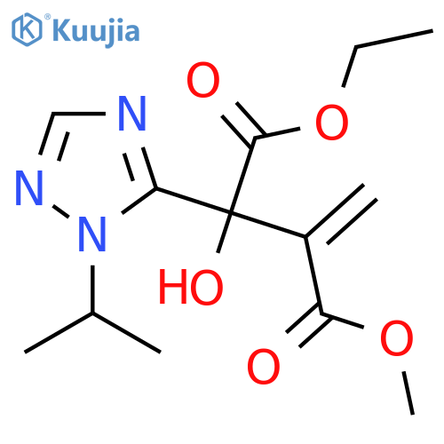 1-ethyl 4-methyl 2-hydroxy-3-methylidene-2-[1-(propan-2-yl)-1H-1,2,4-triazol-5-yl]butanedioate structure