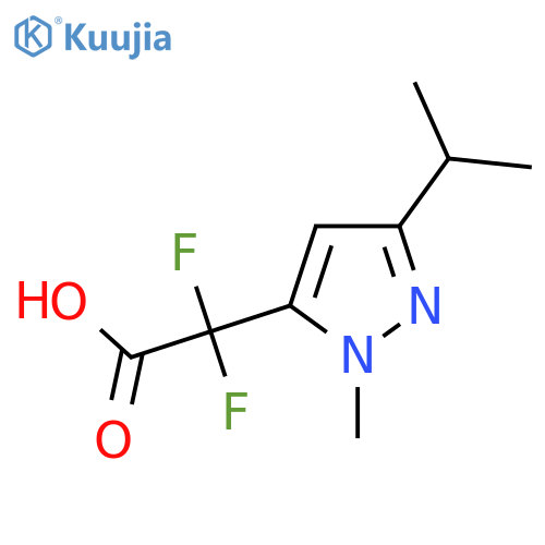 2,2-difluoro-2-1-methyl-3-(propan-2-yl)-1H-pyrazol-5-ylacetic acid structure