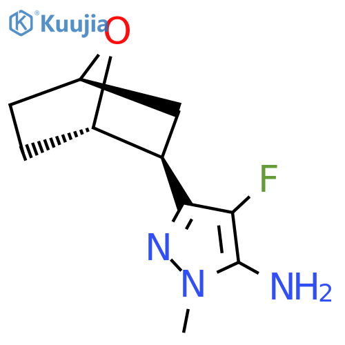 rac-4-fluoro-1-methyl-3-[(1R,2R,4S)-7-oxabicyclo[2.2.1]heptan-2-yl]-1H-pyrazol-5-amine structure