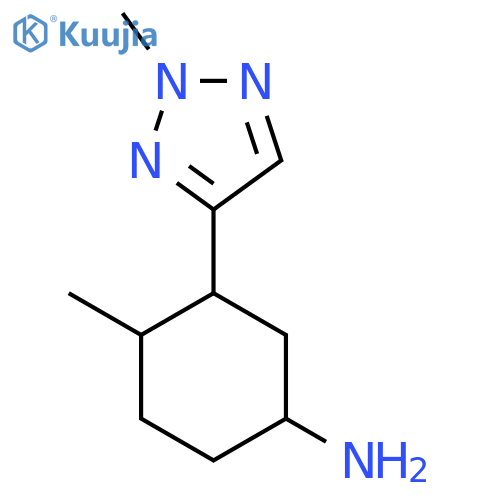 4-methyl-3-(2-methyl-2H-1,2,3-triazol-4-yl)cyclohexan-1-amine structure