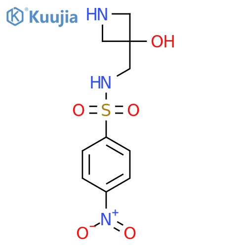 N-(3-hydroxyazetidin-3-yl)methyl-4-nitrobenzene-1-sulfonamide structure