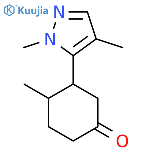 3-(1,4-dimethyl-1H-pyrazol-5-yl)-4-methylcyclohexan-1-one structure