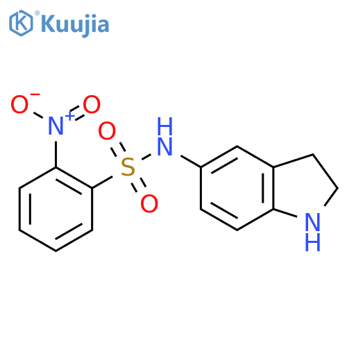 N-(2,3-dihydro-1H-indol-5-yl)-2-nitrobenzene-1-sulfonamide structure