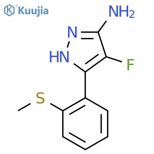 4-fluoro-3-2-(methylsulfanyl)phenyl-1H-pyrazol-5-amine structure